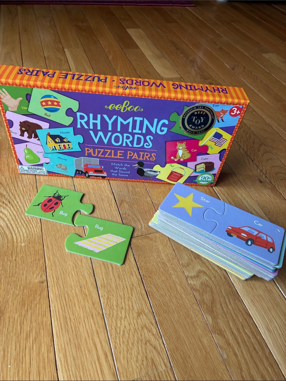 eeBoo RHYMING WORDS PUZZLE PAIRS